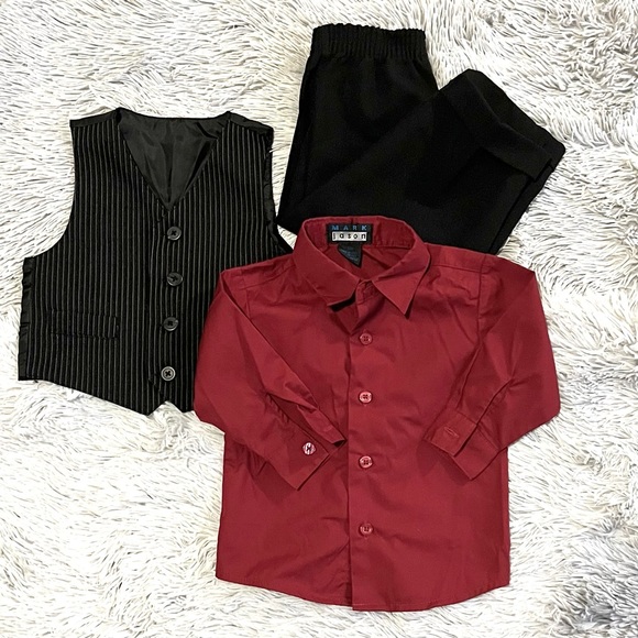 Mark Jason Boys Suit Red and Black : 18 Months - Picture 3 of 5